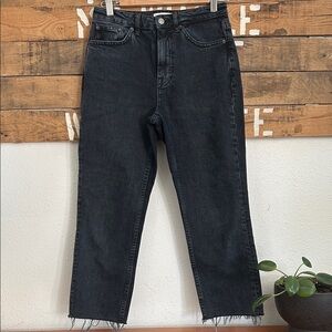 Topshop Black Cropped Women's Jeans